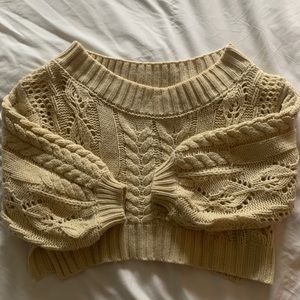 Off the shoulder oversized sweater // slight crop